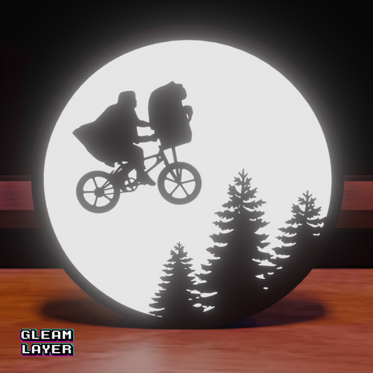 E.T. the Extra-Terrestrial Bicycle Moon Scene LED RGB Lightbox Sign