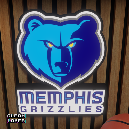 Memphis Grizzlies Led Light Box NBA Sports Bar Light Display Wall Sign