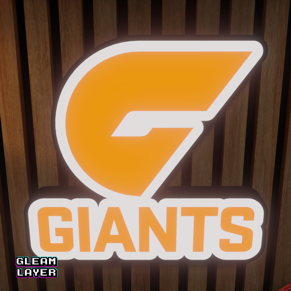 Greater Western Sydney GWS Giants AFL Logo LED RGB Wall Display Light Sign