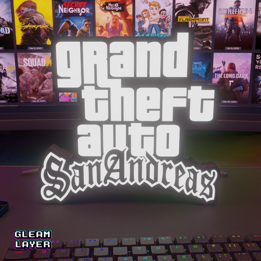 GTA San Andreas Logo Grand Theft Auto Led Gaming Light Sign