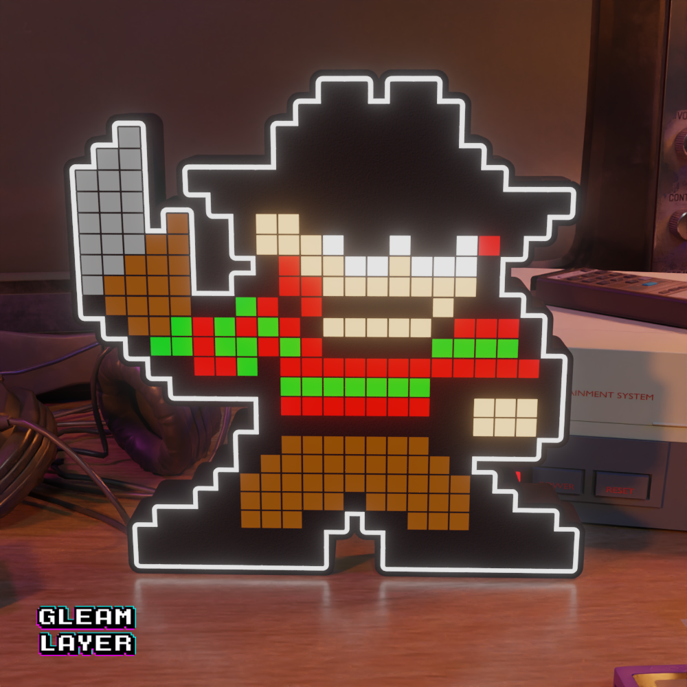 Freddy Krueger 8-bit Pixel Led Lightbox Pixel Art Light