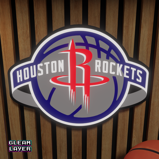 Houston Rockets Led Light Box NBA Sports Bar Light Display Wall Sign