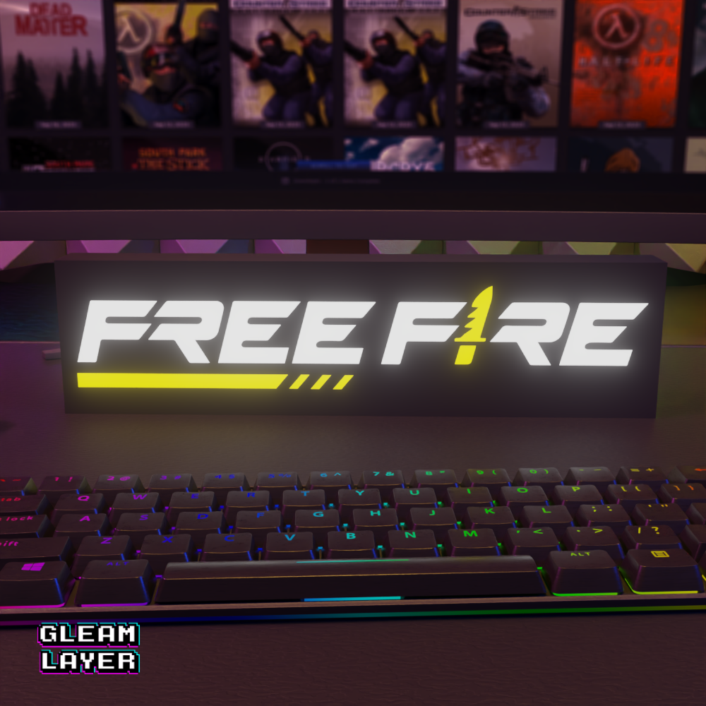 Garena Free Fire Led Gaming Light RGB Sign