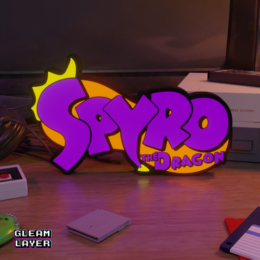 Spyro The Dragon Led Retro Logo Gaming Light Sign