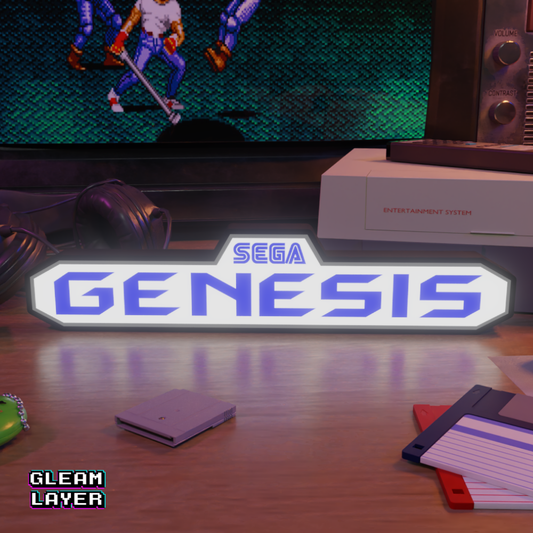 Sega Genesis Logo Retro Gaming Lightbox Led Light Sign