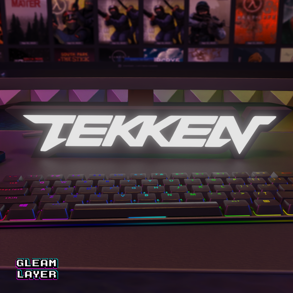 Tekken Led Gaming Shapped Lightbox Rgb Light Sign