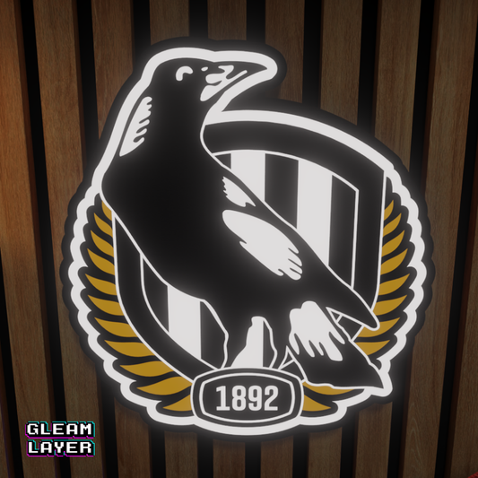 Collingwood Magpies AFL Logo LED RGB Wall Display Light Sign