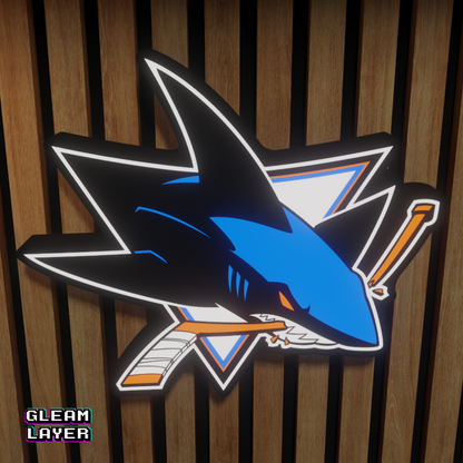 San Jose Sharks Led Light Box NHL Sports Bar Light Display Wall Sign