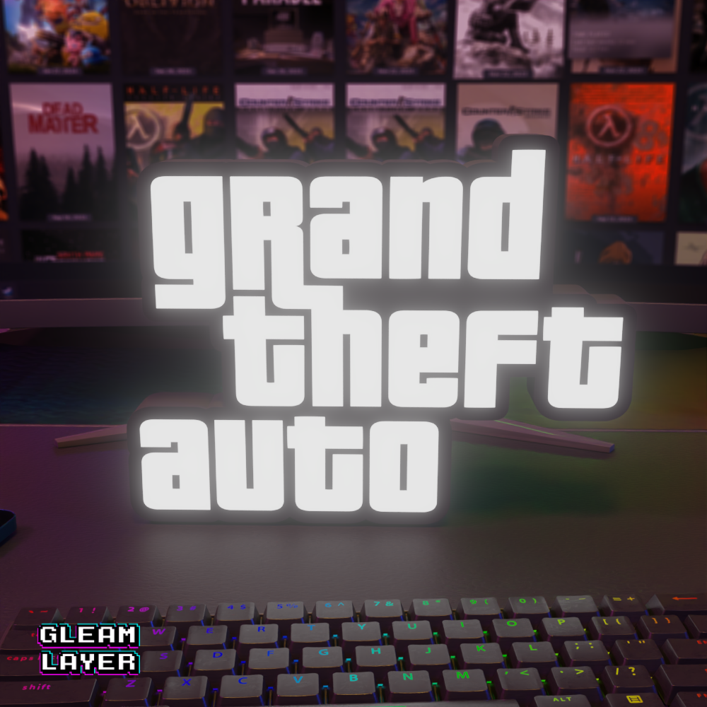 GTA Logo Grand Theft Auto Led Gaming Light Sign