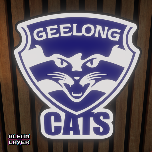 Geelong Cats AFL Logo LED RGB Wall Display Light Sign