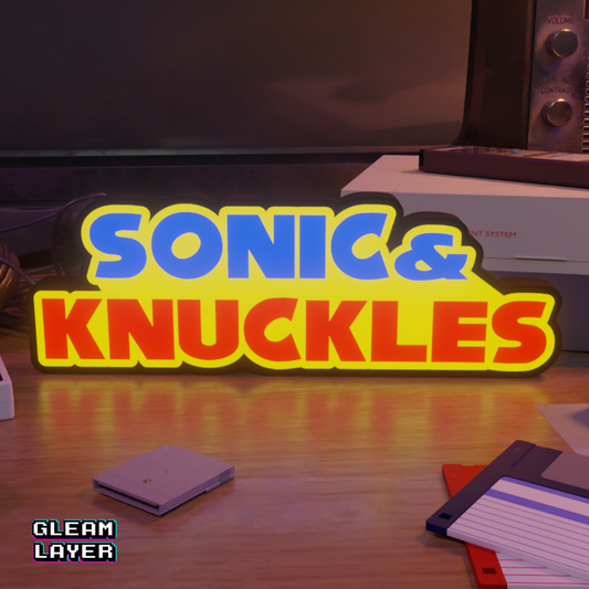 Sonic & Knuckles Retro Gaming Lightbox Led Light Sign