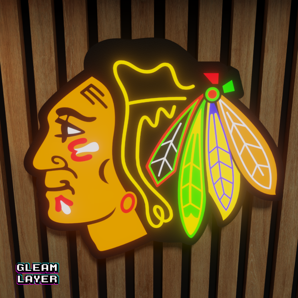 Chicago Blackhawks Led Light Box NHL Sports Bar Light Display Wall Sign