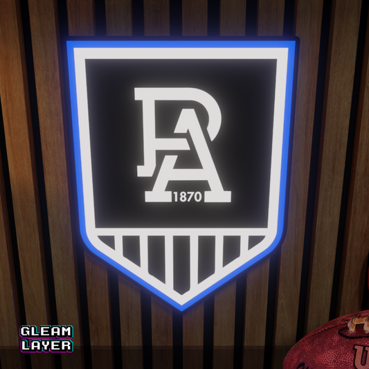 Port Adelaide Power AFL Logo LED RGB Wall Display Light Sign