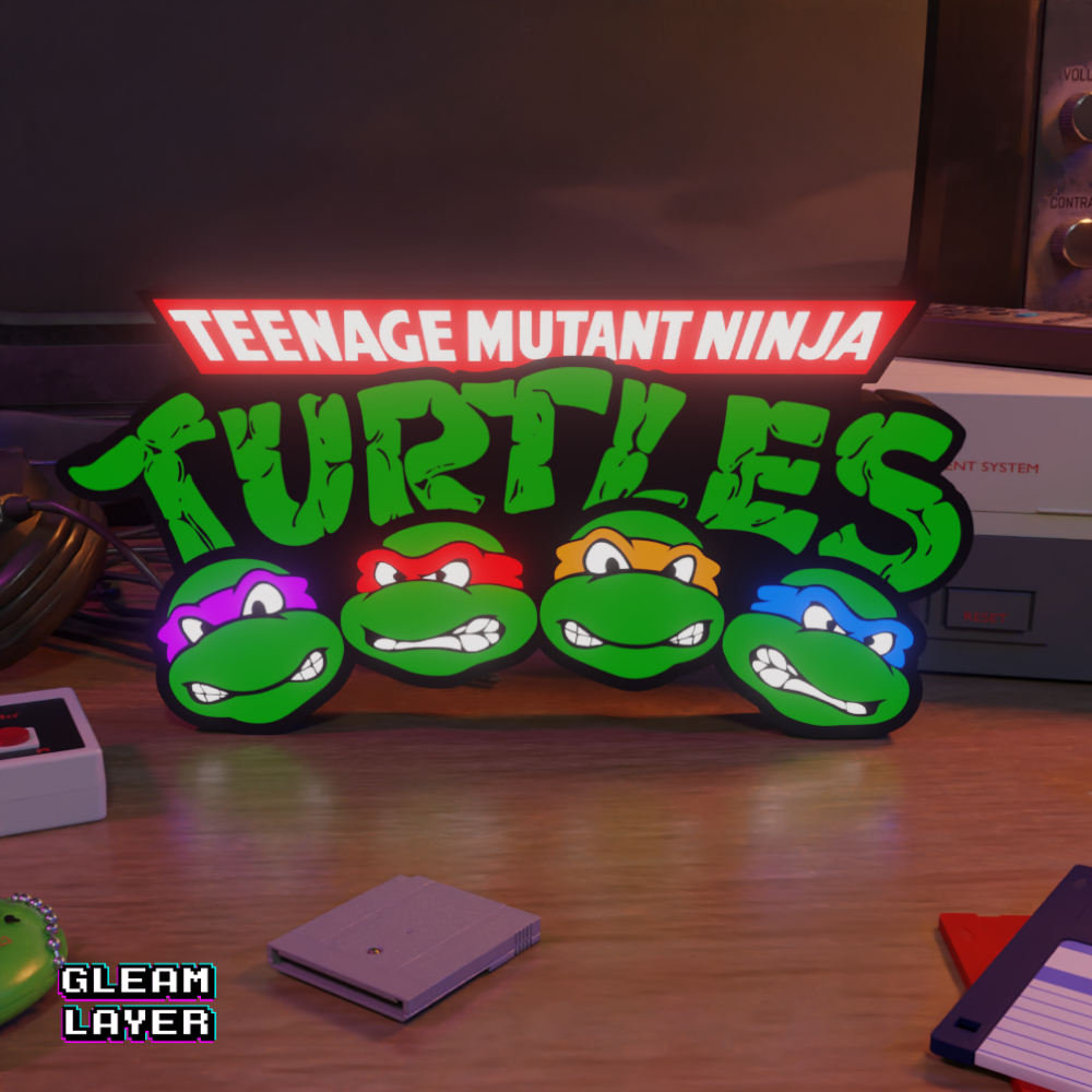 Teenage Mutant Ninja Turtles Led Light Sign with Leonardo, Donatello, Raphael and Michelangelo