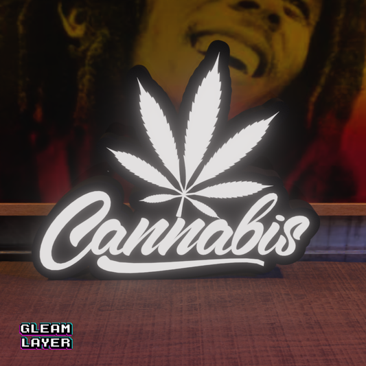 Cannabis Leaf Lightbox Rgb Sign for Stoners, Weed Room, Led 420 Decor