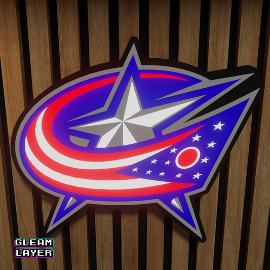 Columbus Blue Jackets Led Light Box NHL Sports Bar Light Display Wall Sign