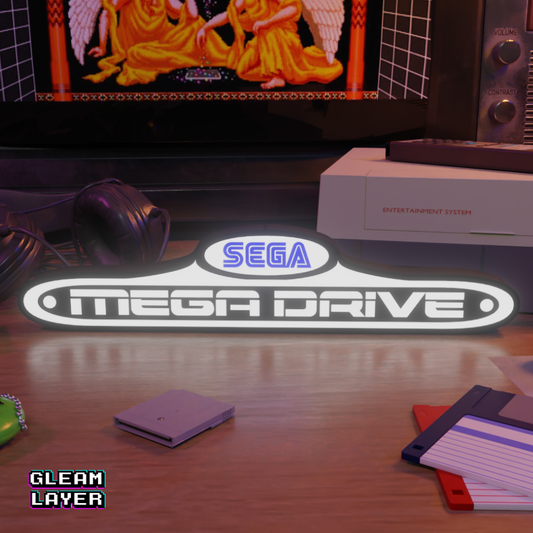 Sega Mega Drive Logo Retro Gaming Lightbox Led Light Sign