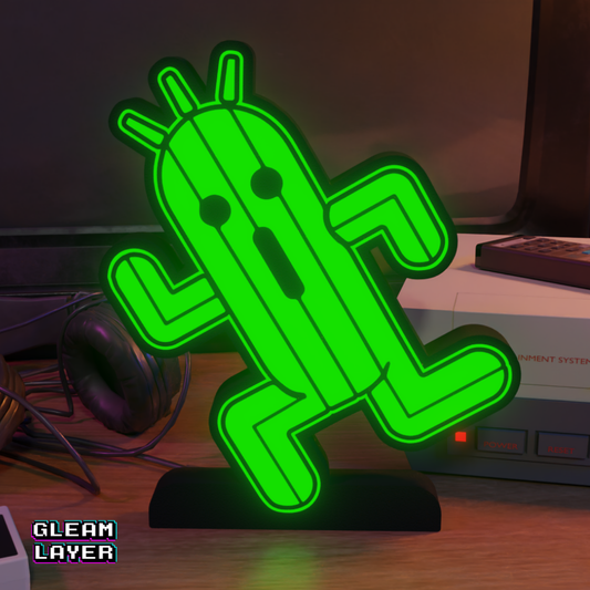 Cactuar Final Fantasy Retro Gaming Lightbox Led Light Sign