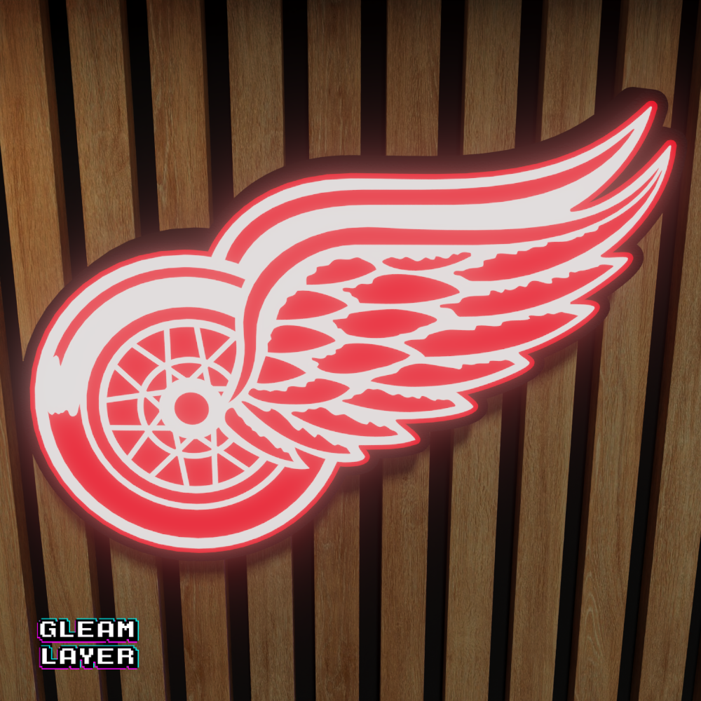 Detroit Red Wings Led Light Box NHL Sports Bar Light Display Wall Sign