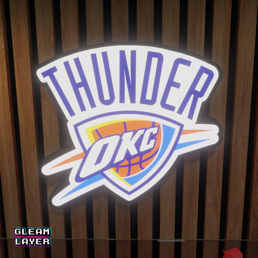 Oklahoma City Thunder Led Light Box NBA Sports Bar Light Display Wall Sign