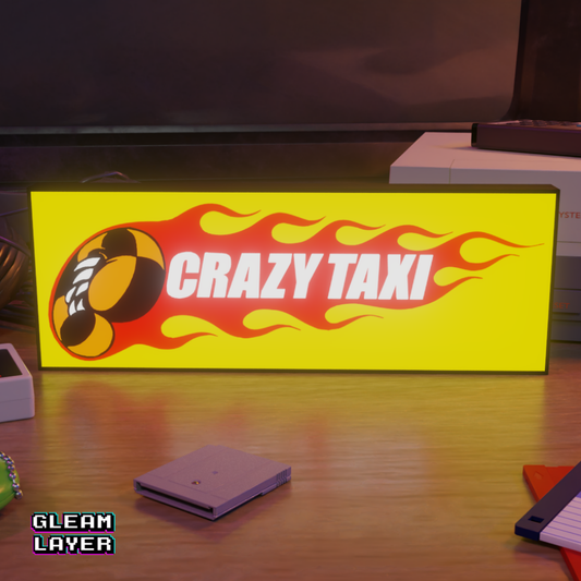 Crazy Taxi Arcade Gaming Lightbox Led  Light Sign