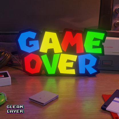 Game Over Super Mario Style Led Gaming Light RGB Sign
