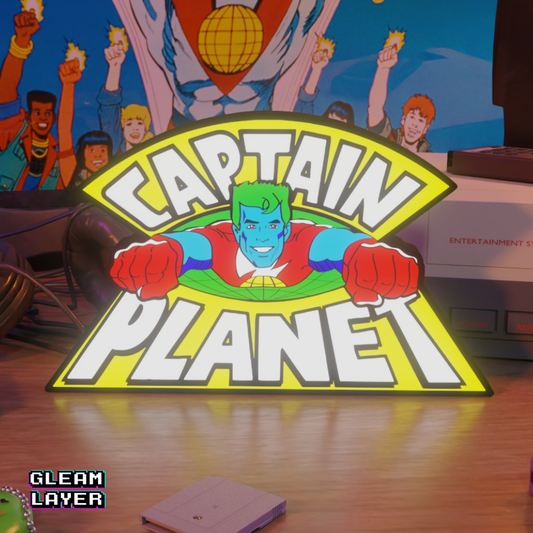 Captain Planet Cartoons Logo Led Light Sign
