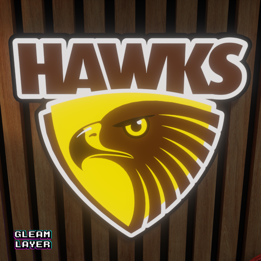 Hawthorn Hawks AFL Logo LED RGB Wall Display Light Sign