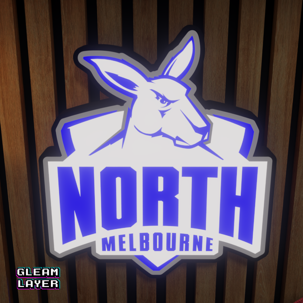 North Melbourne Kangaroos AFL Logo LED RGB Wall Display Light Sign