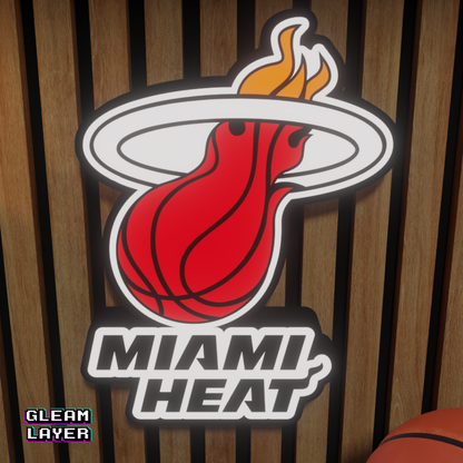 Miami Heat Led Light Box NBA Sports Bar Light Display Wall Sign