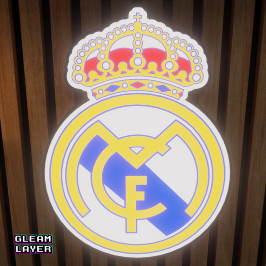 Real Madrid CF Logo Led RGB Wall Display Light Sign