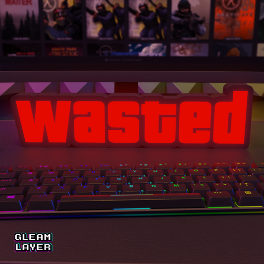 Wasted GTA Grand Theft Auto Led Gaming Light Sign