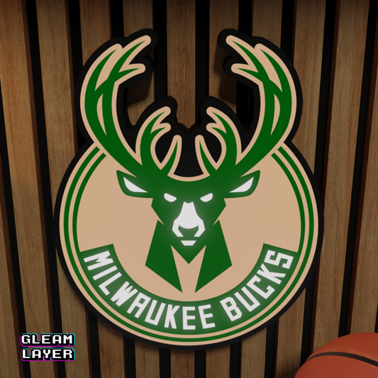 Milwaukee Bucks Led Light Box NBA Sports Bar Light Display Wall Sign