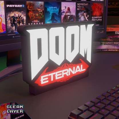 Doom Eternal Logo Led Gaming RGB Light Sign