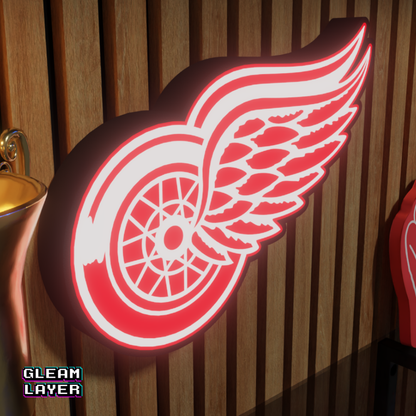 Detroit Red Wings Led Light Box NHL Sports Bar Light Display Wall Sign