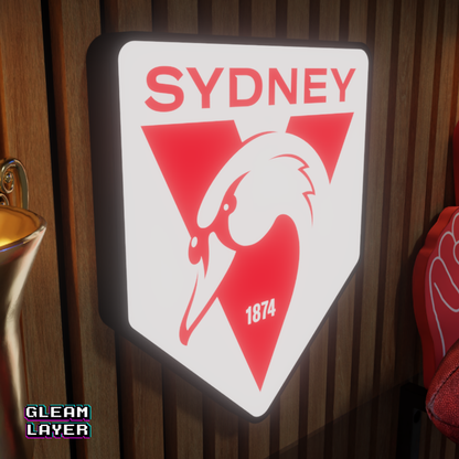 Sydney Swans AFL Logo LED RGB Wall Display Light Sign