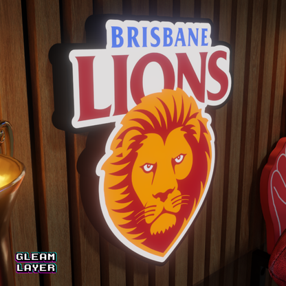 Brisbane Lions AFL Logo LED RGB Wall Display Light Sign