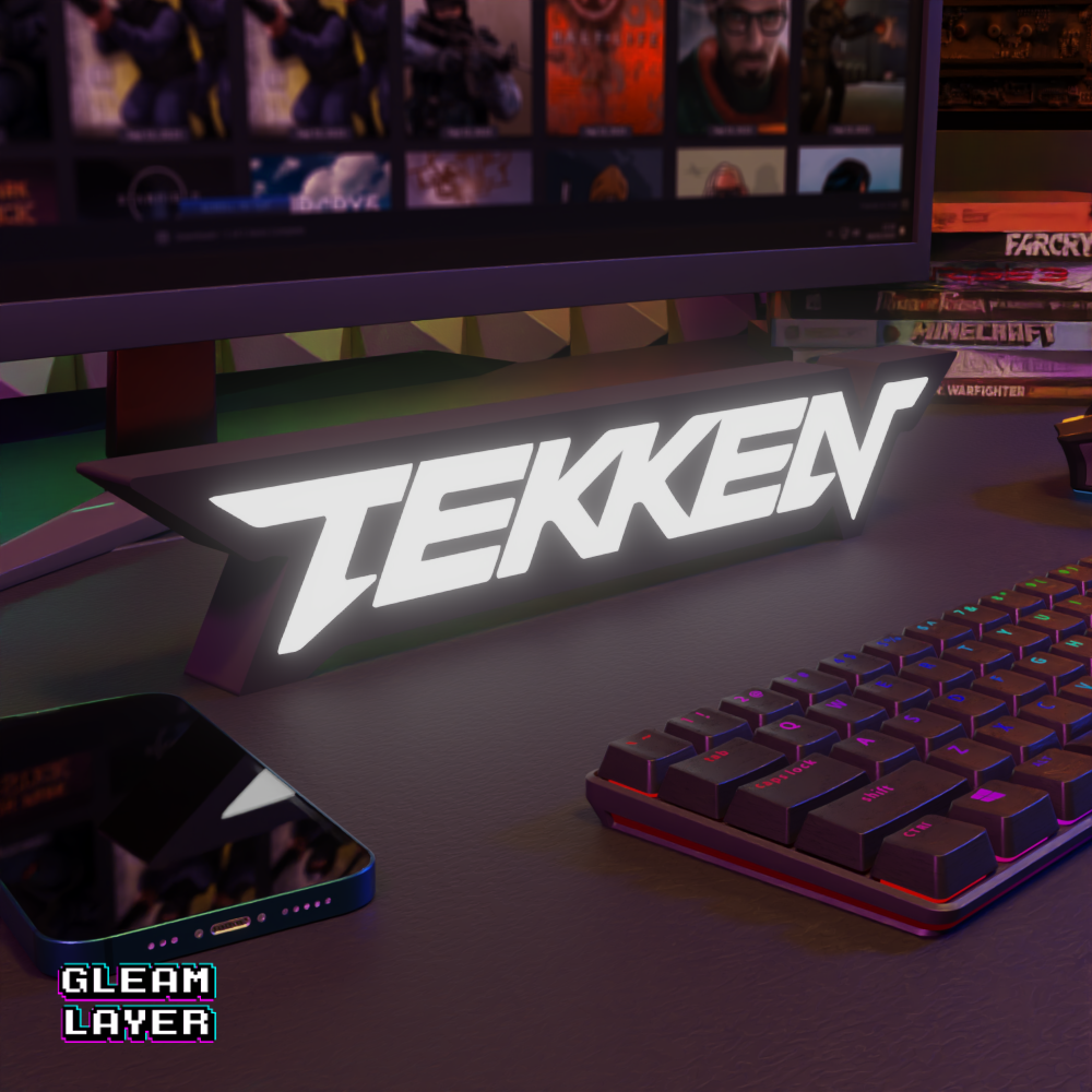 Tekken Led Gaming Shapped Lightbox Rgb Light Sign