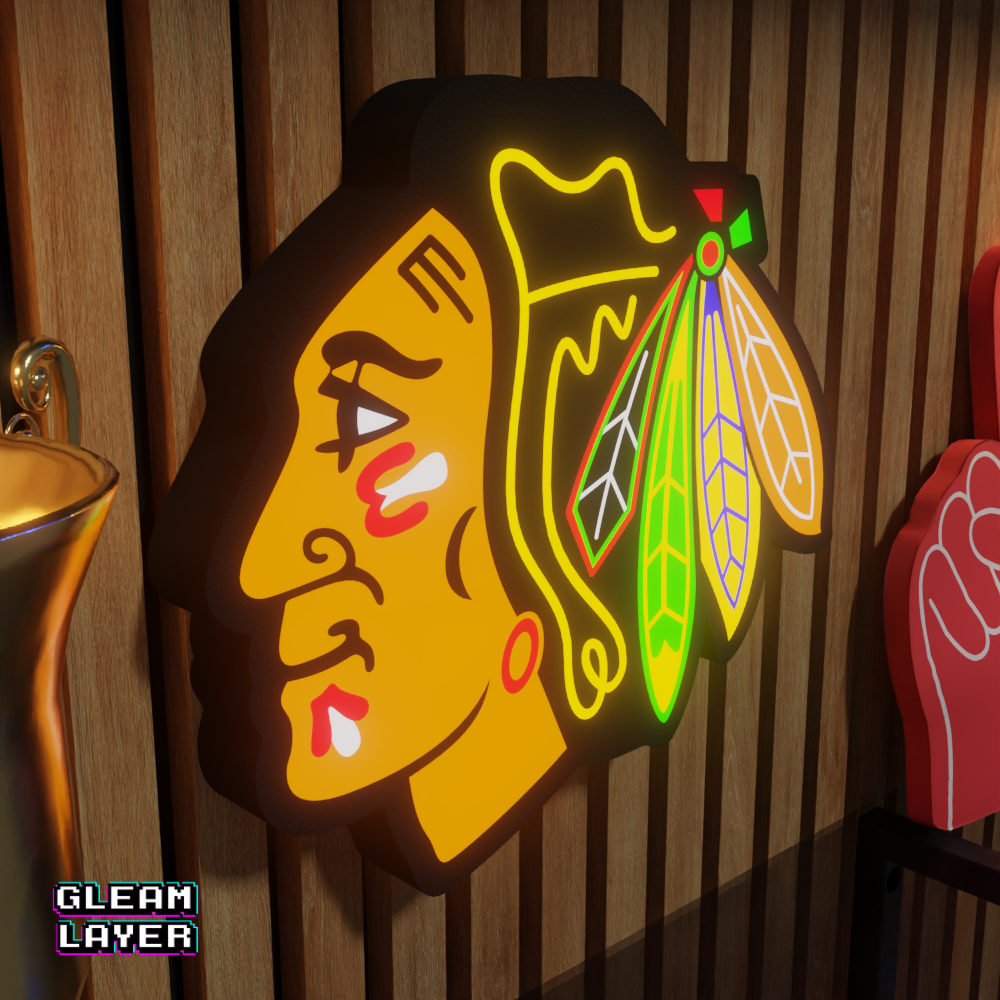 Chicago Blackhawks Led Light Box NHL Sports Bar Light Display Wall Sign