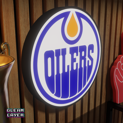 Edmonton Oilers Led Light Box NHL Sports Bar Light Display Wall Sign