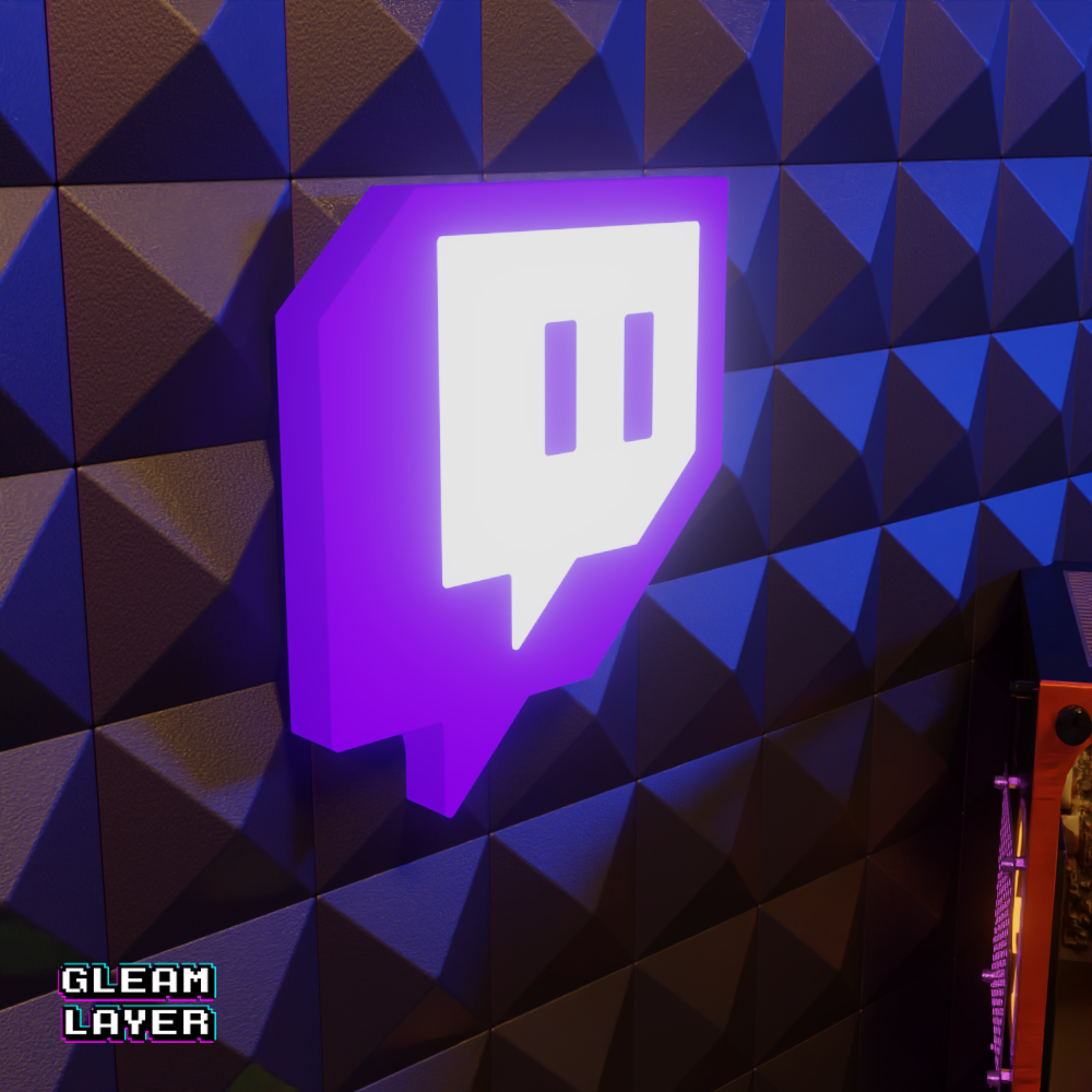 Twitch Placa Gaming Iluminada