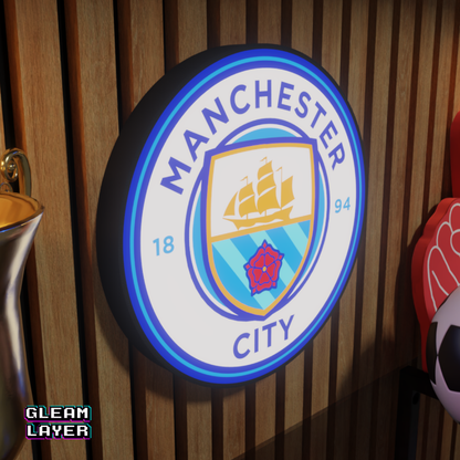 Manchester City FC Logo Led RGB Wall Display Light Sign