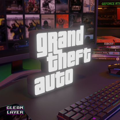 GTA Logo Grand Theft Auto Led Gaming Light Sign
