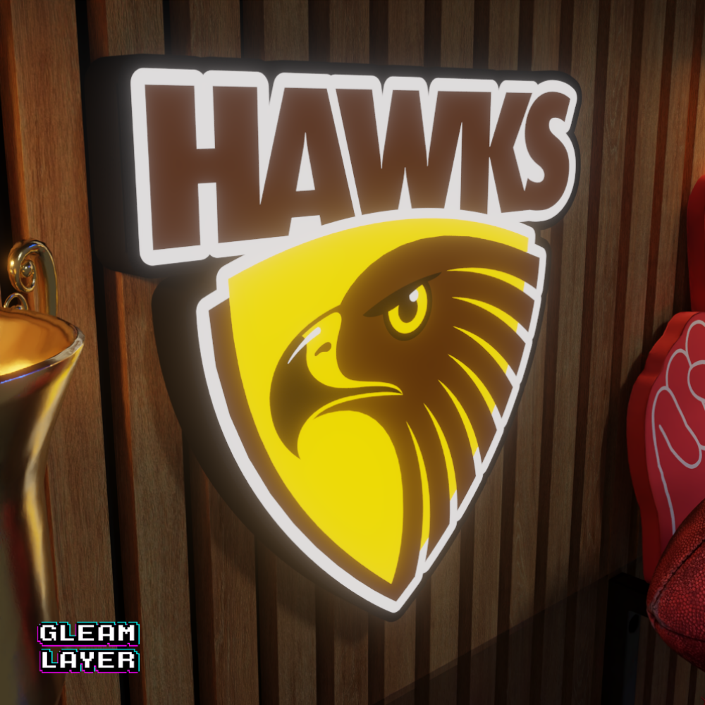 Hawthorn Hawks AFL Logo LED RGB Wall Display Light Sign