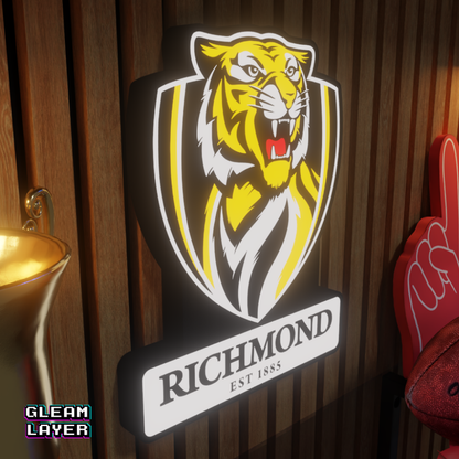 Richmond Tigers AFL Logo LED RGB Wall Display Light Sign