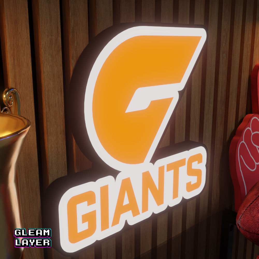 Greater Western Sydney GWS Giants AFL Logo LED RGB Wall Display Light Sign