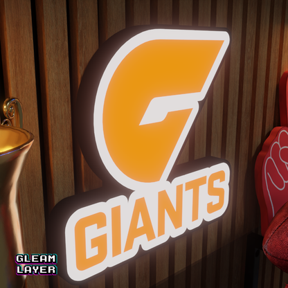 Greater Western Sydney GWS Giants AFL Logo LED RGB Wall Display Light Sign