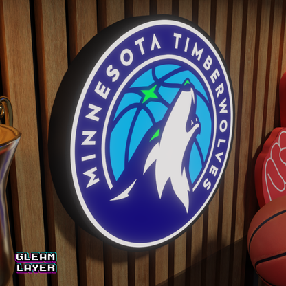 Minnesota Timberwolves Led Light Box NBA Sports Bar Light Display Wall Sign