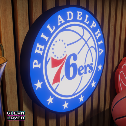 Philadelphia 76ers Led Light Box NBA Sports Bar Light Display Wall Sign