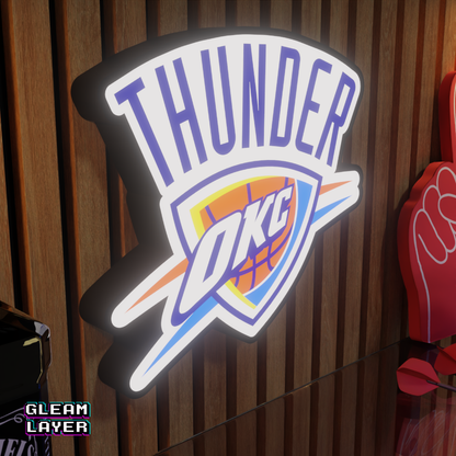 Oklahoma City Thunder Led Light Box NBA Sports Bar Light Display Wall Sign